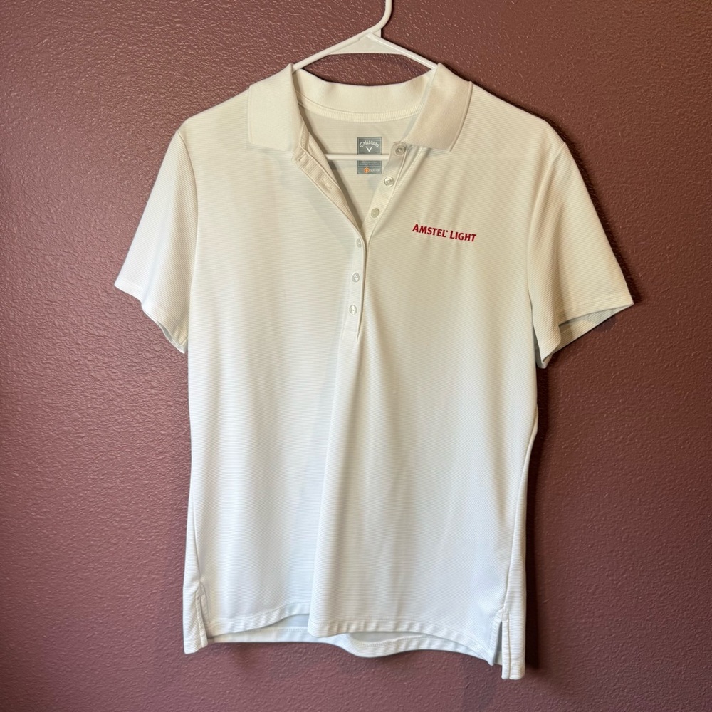 Callaway Amstel Light Women's Large White Polo Shirt